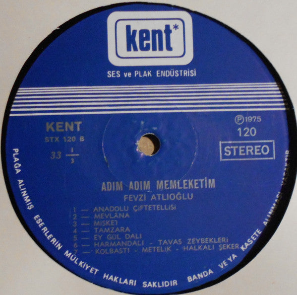 Fevzi Atlıoğlu : Adım Adım Memleketim (Folklorumuzdan Seçme Oyun Havaları) (LP, Album)