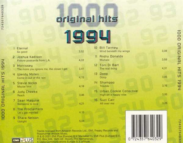 Various : 1000 Original Hits 1994 (CD, Comp)