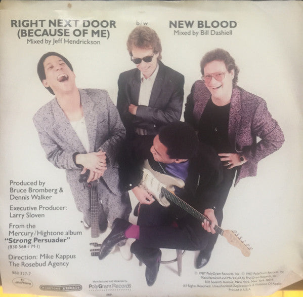 Robert Cray : Right Next Door (Because Of Me) (7", Single, Spe)