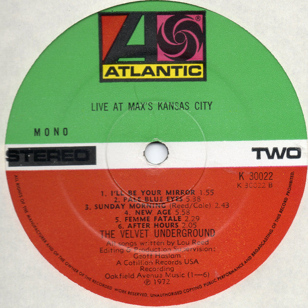 The Velvet Underground : Live At Max's Kansas City (LP, Album, Mono)