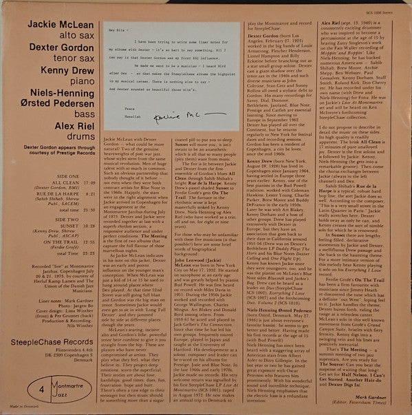 Jackie McLean Featuring Dexter Gordon : The Meeting Vol. 1 (LP, Album)