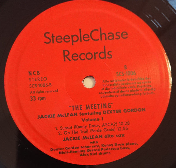 Jackie McLean Featuring Dexter Gordon : The Meeting Vol. 1 (LP, Album)