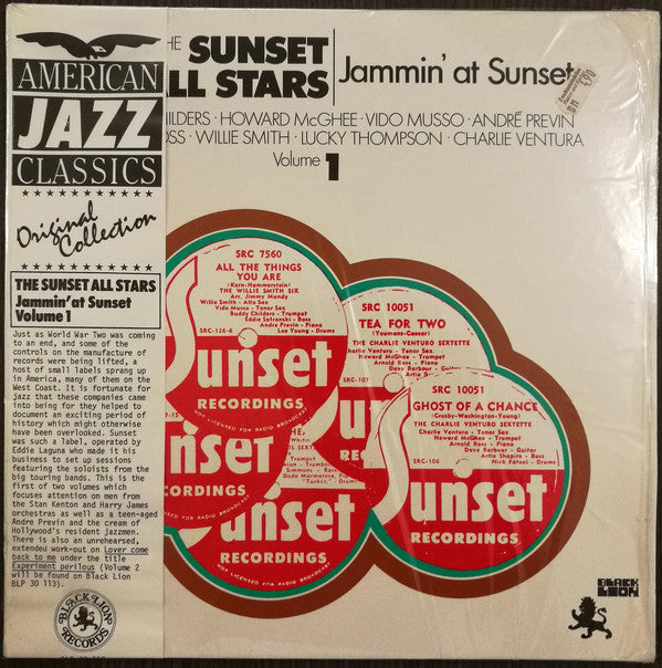 The Sunset All Stars : Jammin' At Sunset - Volume 1 (LP, Comp, Mono, RE)