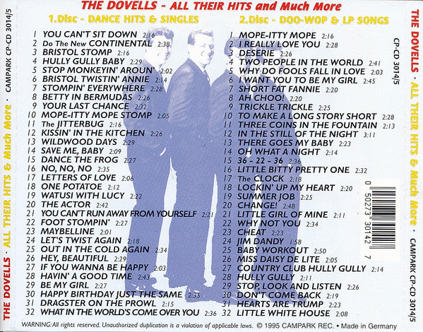The Dovells : All Their Hits And Much More (CD, Comp)