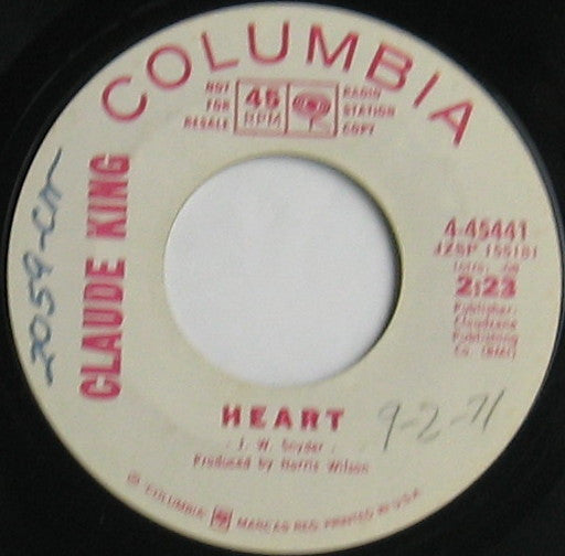 Claude King (2) : When You're Twenty-One (7", Promo, Rad)
