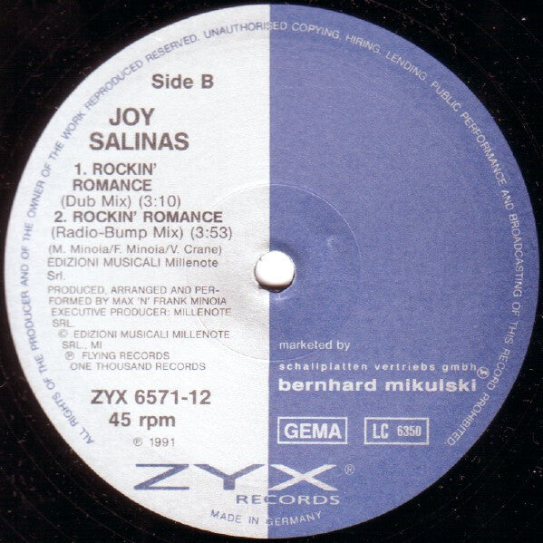 Joy Salinas : Rockin' Romance (12")