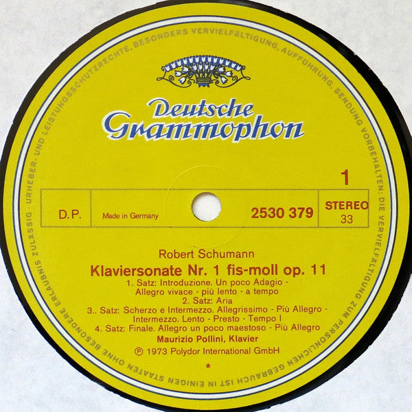 Robert Schumann - Maurizio Pollini : Fantasie C-Dur Op.17 - Sonate Fis-Moll Op.11 (LP)