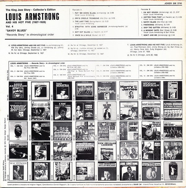 Louis Armstrong & His Hot Five : Savoy Blues 1927 ~ 1928 (LP, Comp, Mono)