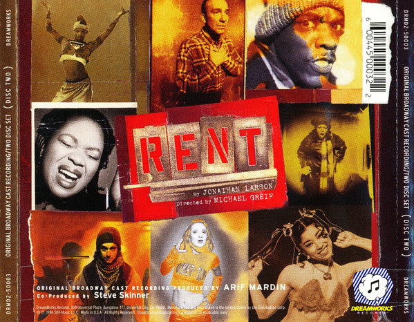 Jonathan Larson : Rent - Original Broadway Cast Recording (2xCD, Album)