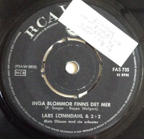 Lars Lönndahl : En Röd Blomma Till En Blond Flicka / Inga Blommor Finns Det Mer (7")
