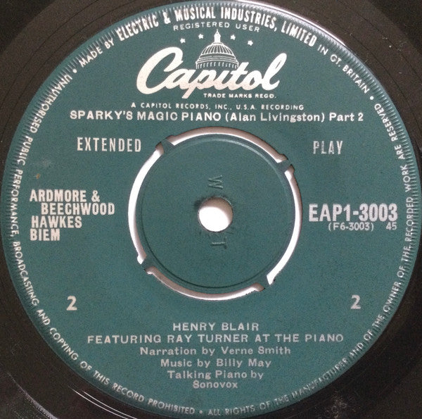 Henry Blair Featuring Ray Turner : Sparky's Magic Piano (7", EP, Mono)