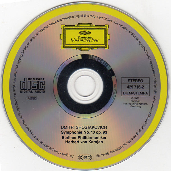 Dmitri Shostakovich, Berliner Philharmoniker, Herbert von Karajan : Symphony No. 10 (CD, RE, RM)