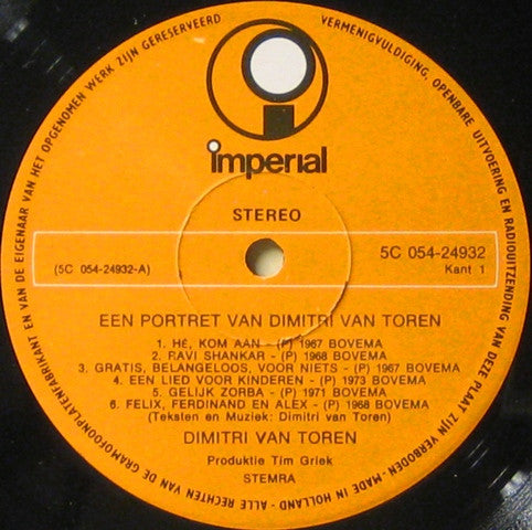 Dimitri van Toren : Een Portret Van Dimitri Van Toren (LP, Comp)