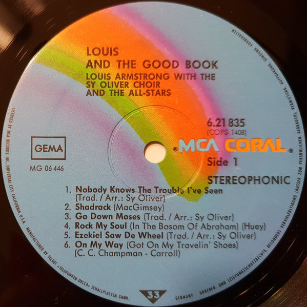 Louis Armstrong And His All-Stars With The Sy Oliver Choir : Louis And The Good Book (LP, Album, RE)