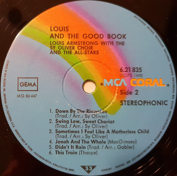 Louis Armstrong And His All-Stars With The Sy Oliver Choir : Louis And The Good Book (LP, Album, RE)