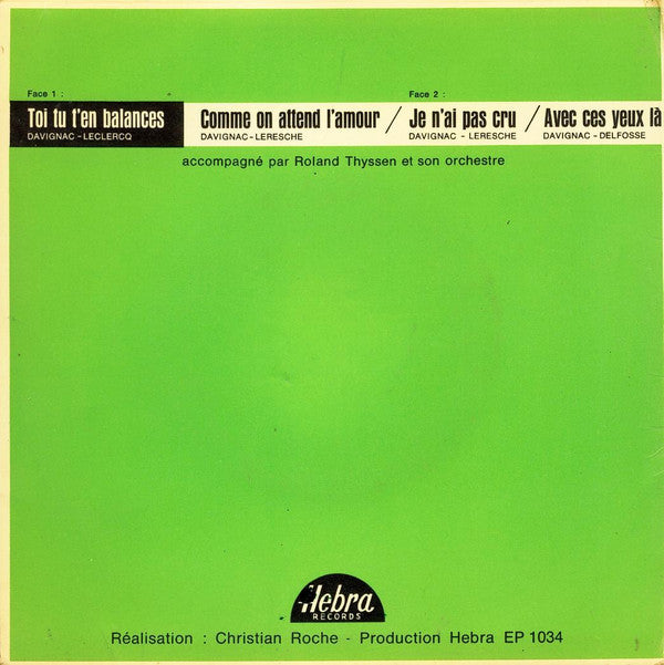 Serge Davignac : Toi Tu T'en Balances (7", EP)