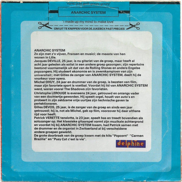 Anarchic System : Nana Guili Guili Gouzy Gouzy (7", Single, Yel)