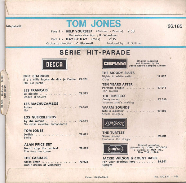 Tom Jones : Help Yourself (7", Single)