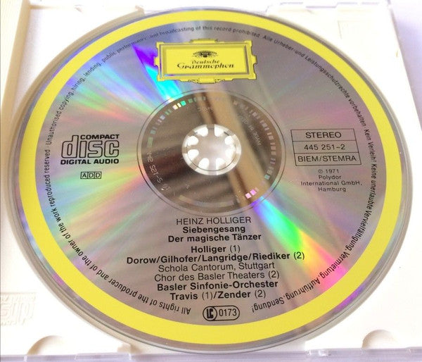 Heinz Holliger, Basler Sinfonie-Orchester, Francis Travis, Hans Zender : Siebengesang · Der Magische Tänzer (CD, RE)