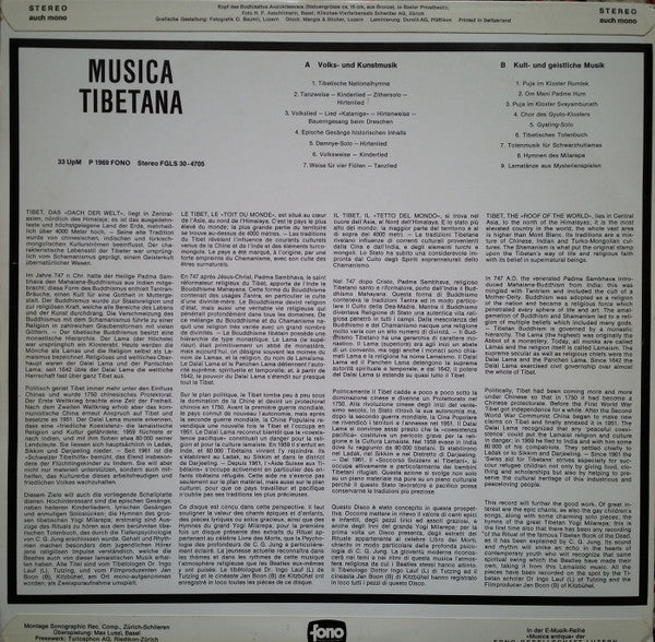 Unknown Artist : Musica Tibetana (LP)