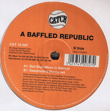 A Baffled Republic : Bad Boys (Move In Silence) (10")