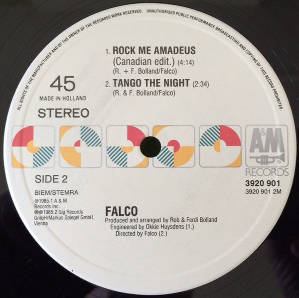 Falco : Rock Me Amadeus (American Extended Version) (Salieri Version) (12", Maxi)