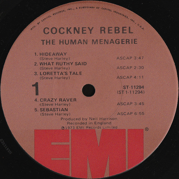 Cockney Rebel : The Human Menagerie (LP, Album, Jac)