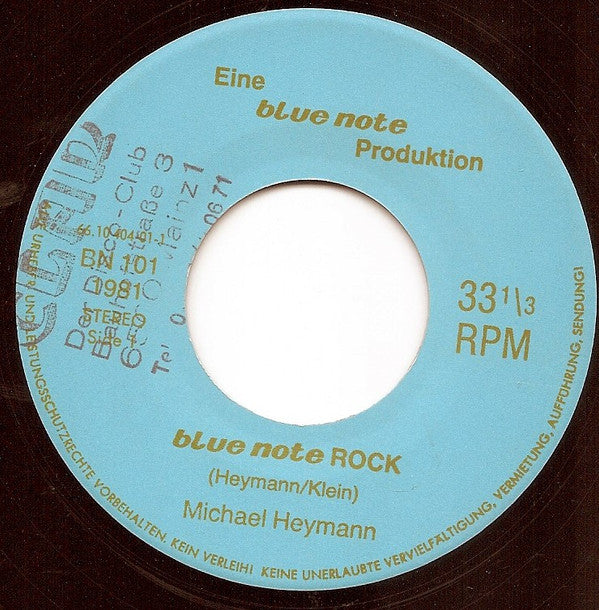 Michael Heymann : Blue Note Rock / Blue Note Lady (7", Single)