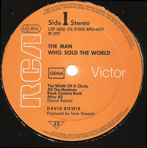 David Bowie : The Man Who Sold The World (LP, Album, RP)