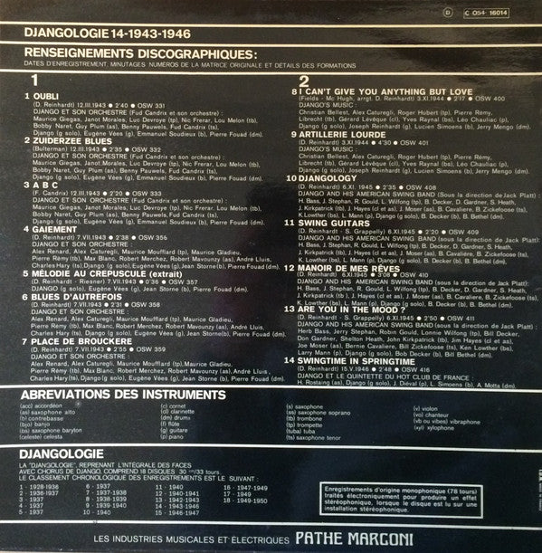 Django Reinhardt : Djangologie 14 (1943-1946) (LP, Comp)