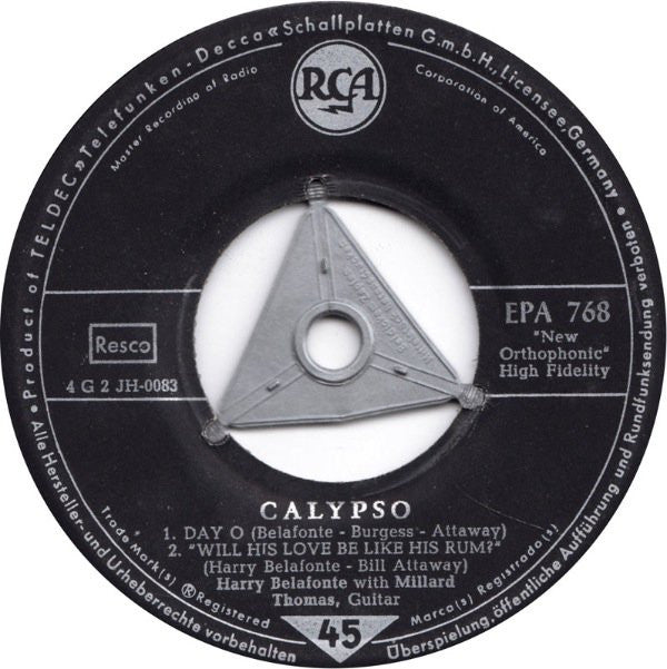 Harry Belafonte : Calypso (7", EP)