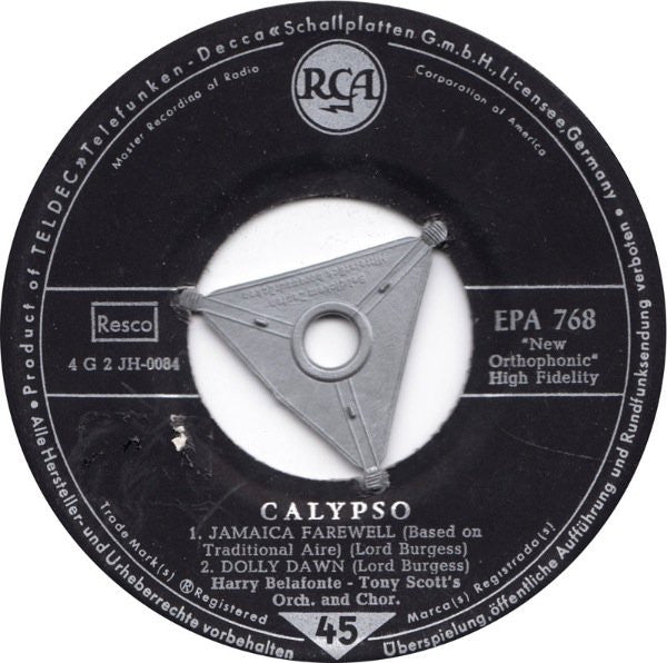 Harry Belafonte : Calypso (7", EP)