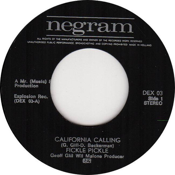 Fickle Pickle : California Calling (7", Single)
