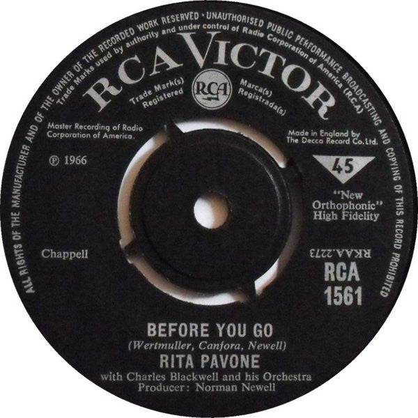 Rita Pavone : You Only You  (7", Single)
