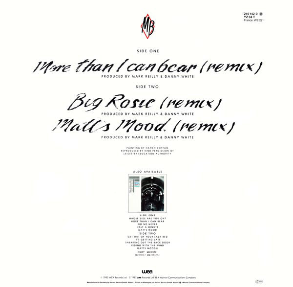 Matt Bianco : More Than I Can Bear (Remix) (12")