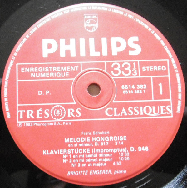 Franz Schubert / Brigitte Engerer : Mélodie Hongroise / Klavierstücke D.946 / Impromptus Op. 90 (LP, Gat)