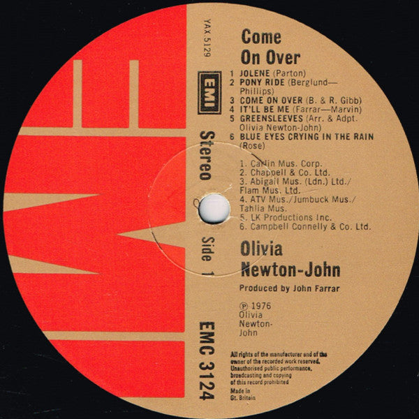 Olivia Newton-John : Come On Over (LP, Album)