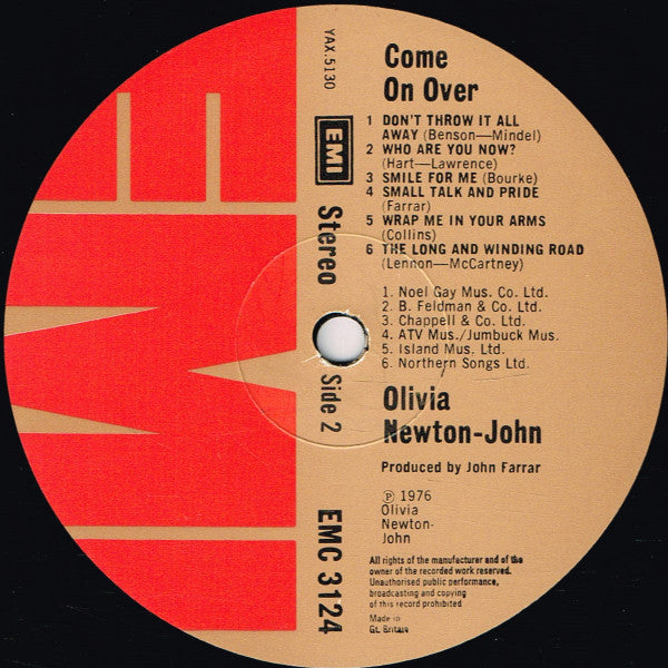 Olivia Newton-John : Come On Over (LP, Album)