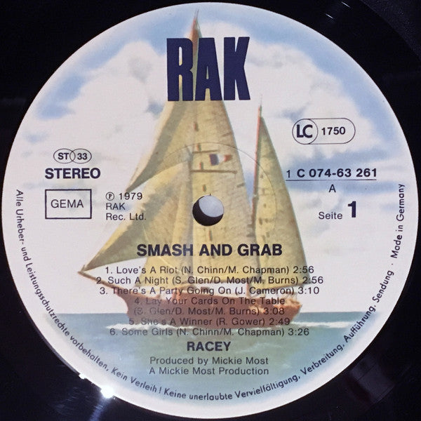 Racey : Smash And Grab (LP, Album)