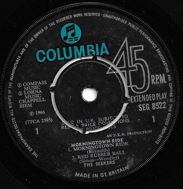 The Seekers : Morningtown Ride (7", EP, Mono)