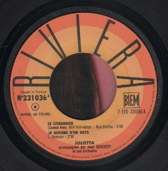 Julietta (7) : Le Citronnier (7", EP)