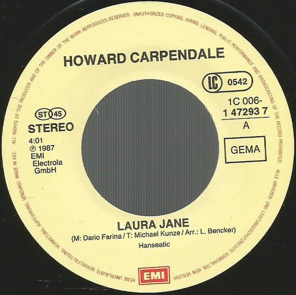 Howard Carpendale : Laura Jane (7", Single)