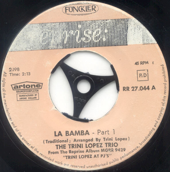 Trini Lopez : La Bamba (7", Single, Mono)