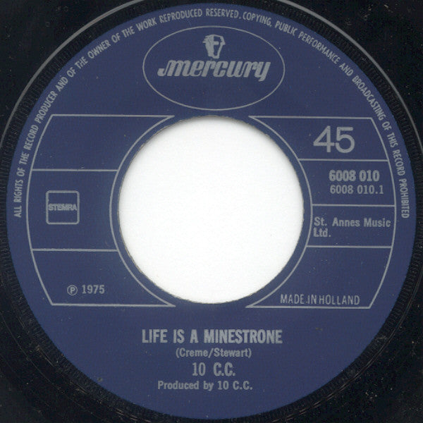 10cc : Life Is A Minestrone (7", Single)