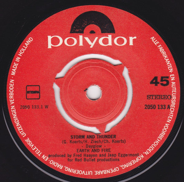 Earth And Fire : Storm And Thunder (7", Single, Pap)