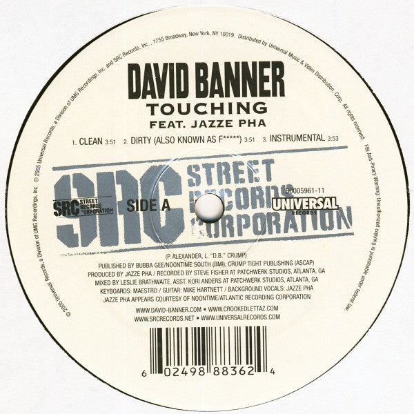 David Banner : Touching / On Everything (12")