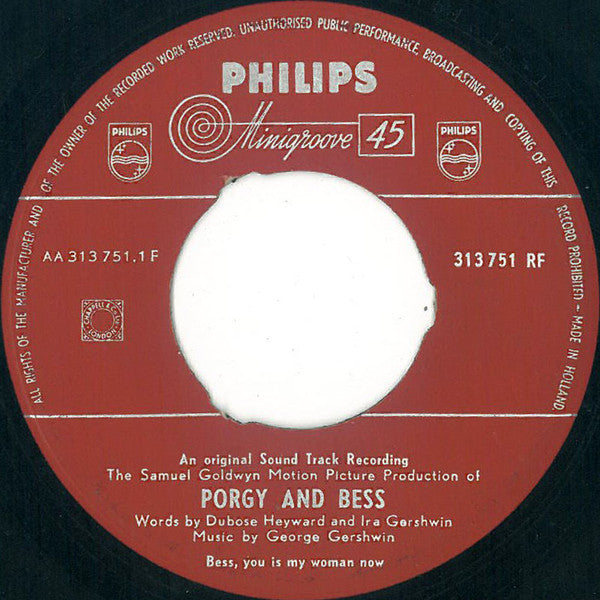 George Gershwin, DuBose Heyward, Ira Gershwin : An Original Sound Track Recording - The Samuel Goldwyn Motion Picture Production Of Porgy And Bess (7", Single)