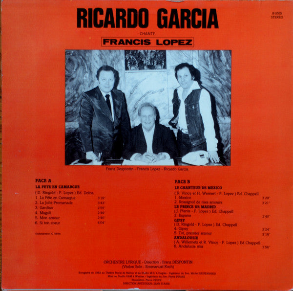 Ricardo Garcia (4) : Ricardo Garcia Chante Francis Lopez (LP, Album)