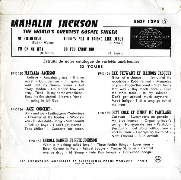 Mahalia Jackson : My Cathedral (7", EP)
