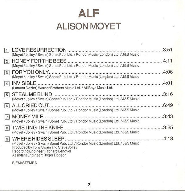 Alison Moyet : Alf (CD, Album)